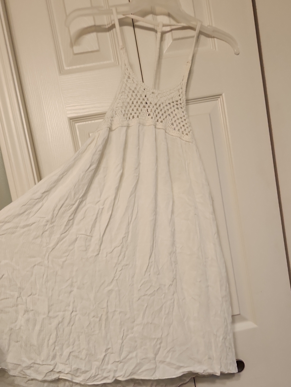 Roxy White Crochet Top Dress /  Swim Cover Up 100% Cotton